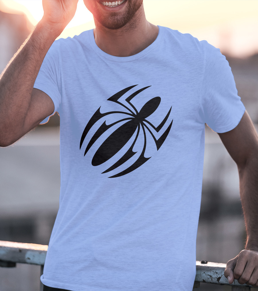 Scarlet Spider Iconic Symbol Blue Background T-Shirt