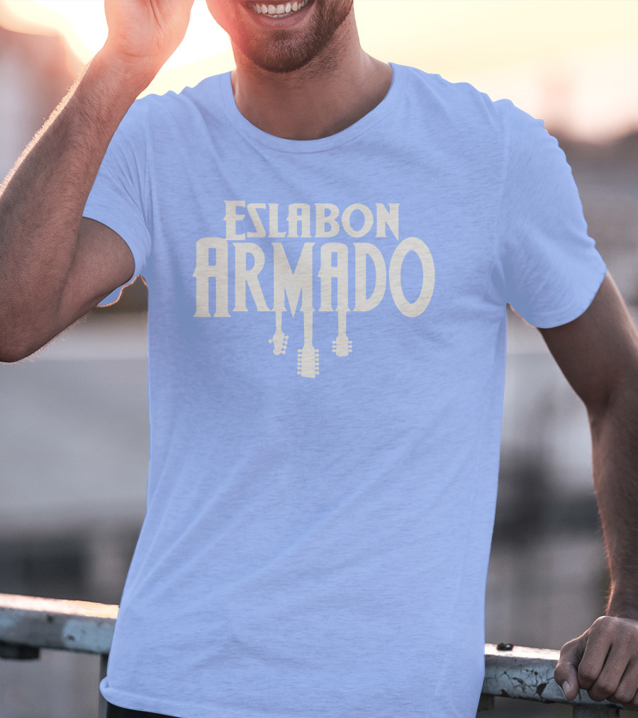 Eslabon Armado Guitar Typography T-Shirt