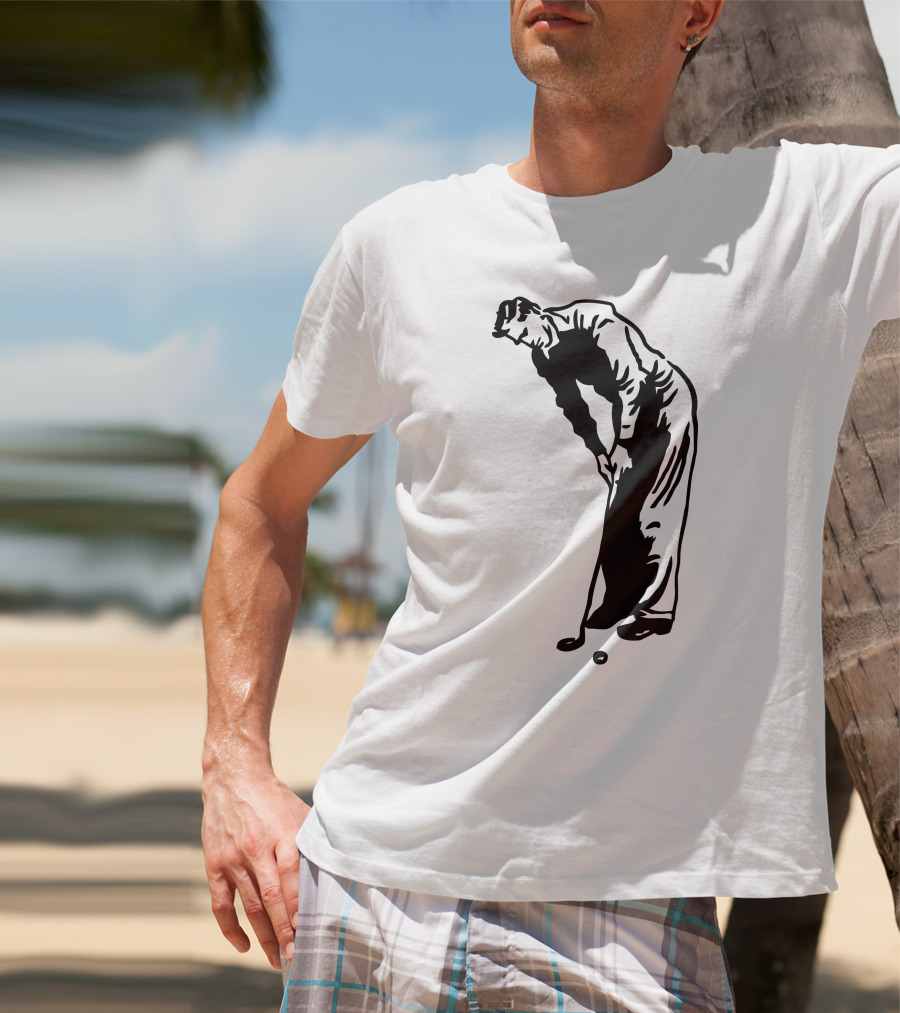 Jack Nicklaus Yellow Golfer Silhouette On Orange T-Shirt