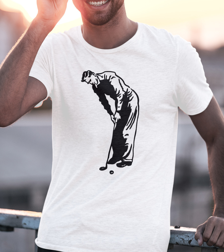 Jack Nicklaus Yellow Golfer Silhouette On Orange T-Shirt