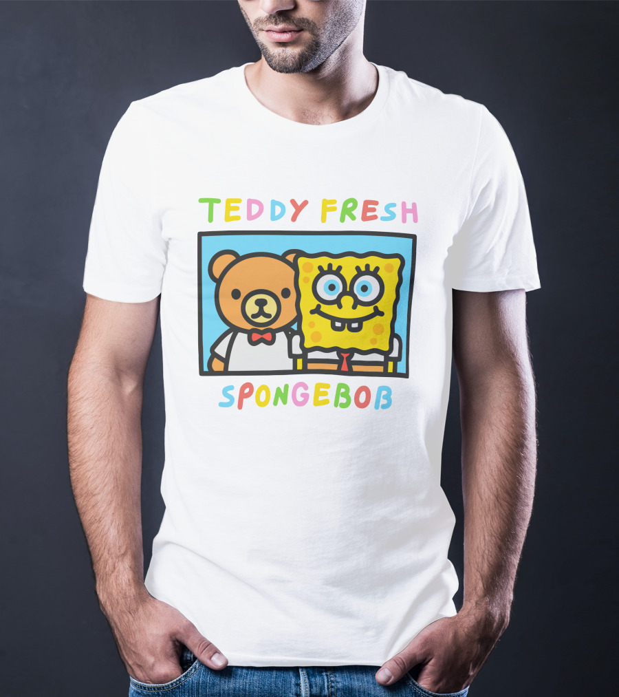 Teddy Fresh SpongeBob Bear Cartoon Collaboration T-Shirt