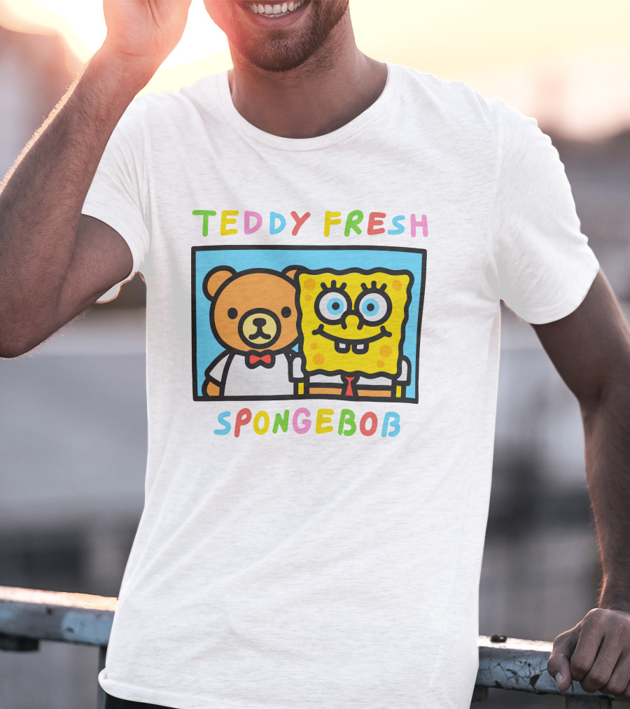 Teddy Fresh SpongeBob Bear Cartoon Collaboration T-Shirt