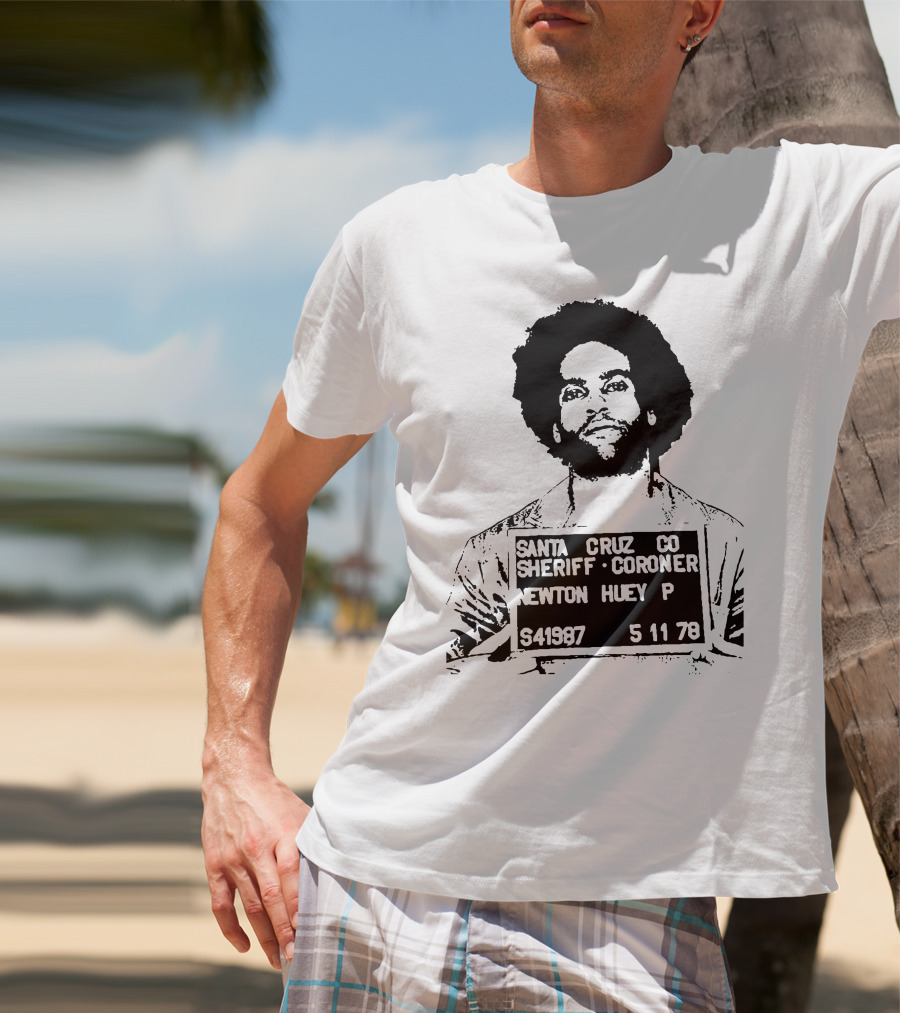 Huey Newton Santa Cruz County Mugshot 5-11-78 T-Shirt
