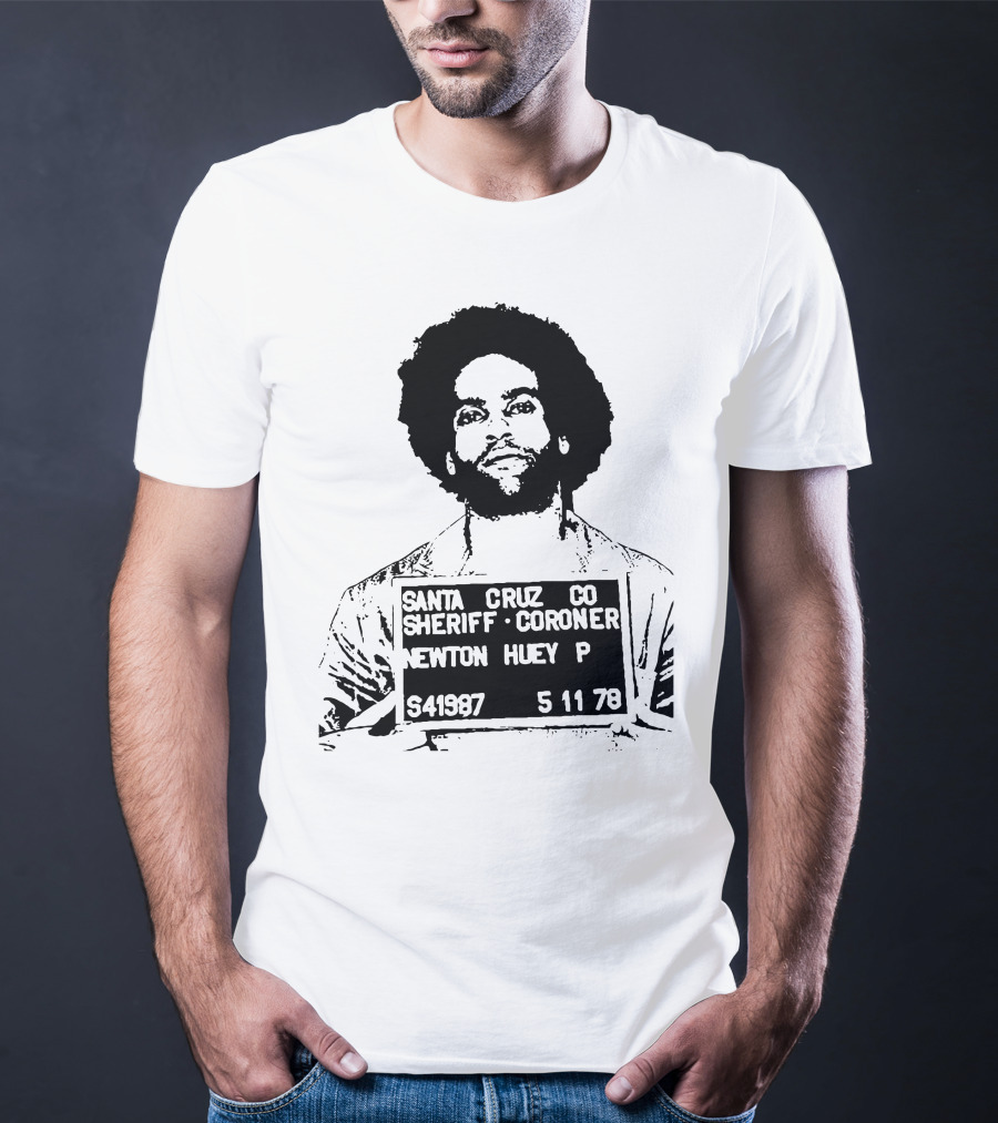Huey Newton Santa Cruz County Mugshot 5-11-78 T-Shirt