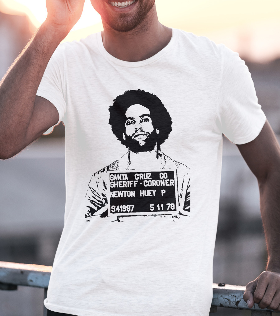 Huey Newton Santa Cruz County Mugshot 5-11-78 T-Shirt