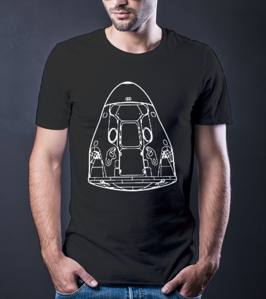 Nasa Spacex Crew Dragon Capsule Diagram T-Shirt