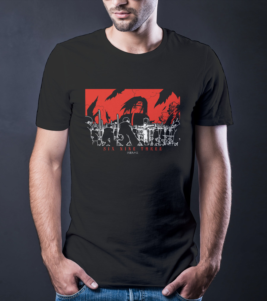 Itachi Tsukuyomi Featuring Kakashi Six Nine Three Red And Black Scene T-Shirt