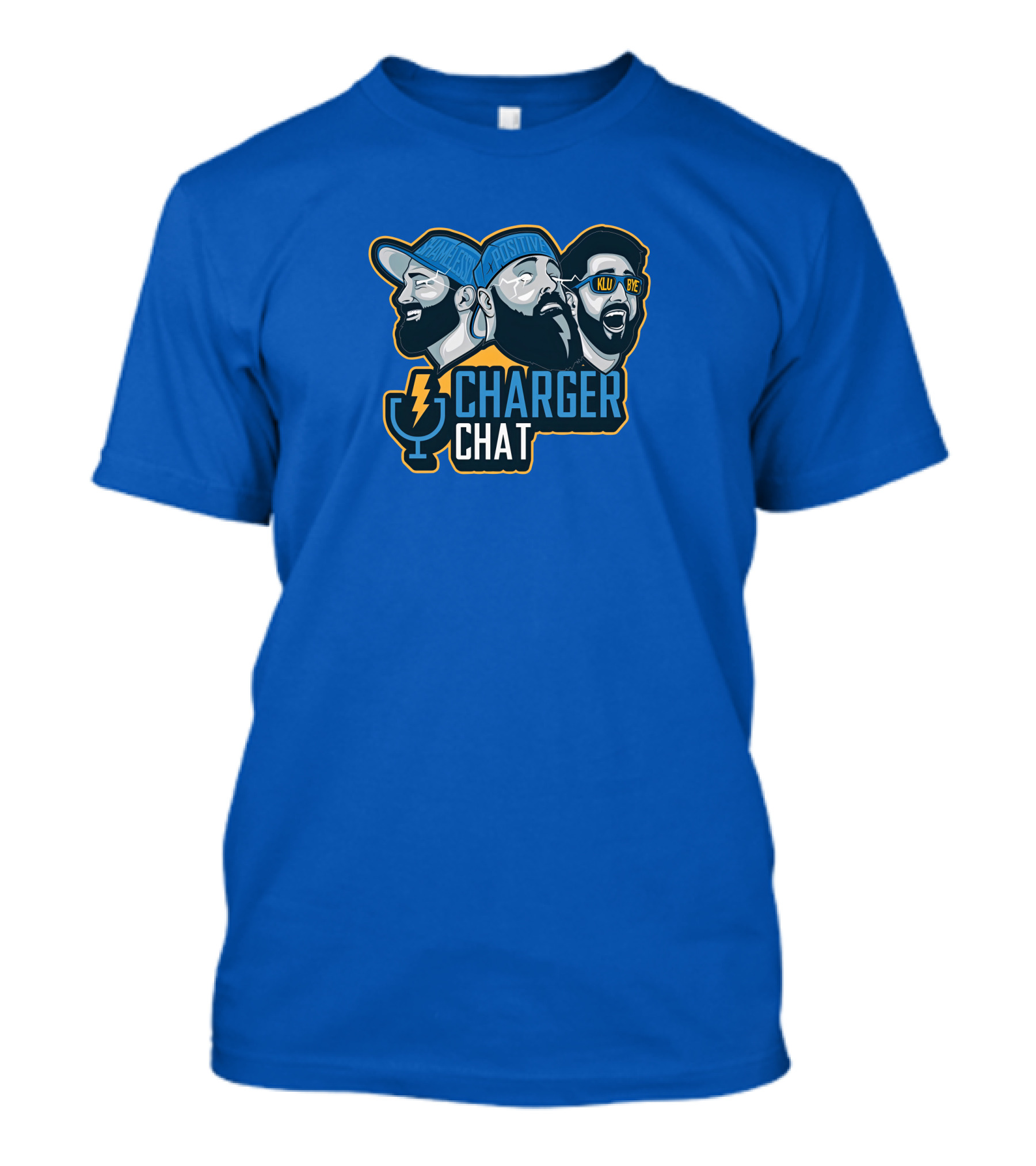 Bolt Charger Chat Podcast Lightning Microphone Heads Sketch T-Shirt