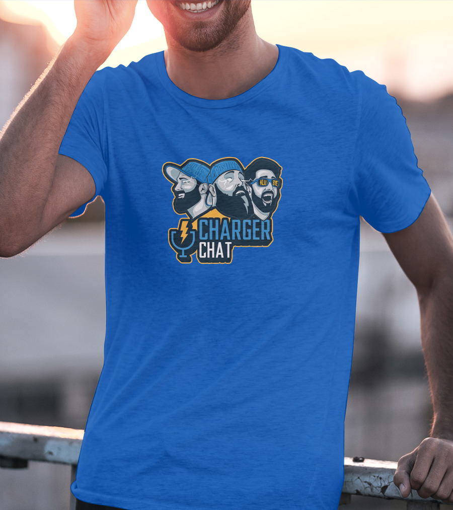 Bolt Charger Chat Podcast Lightning Microphone Heads Sketch T-Shirt
