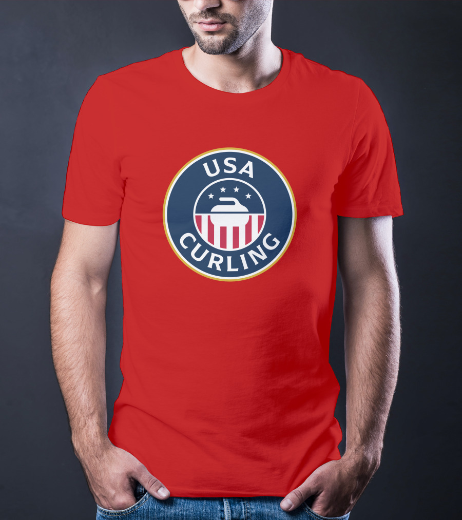 USA Curling Team Peterson Red Emblem T-Shirt