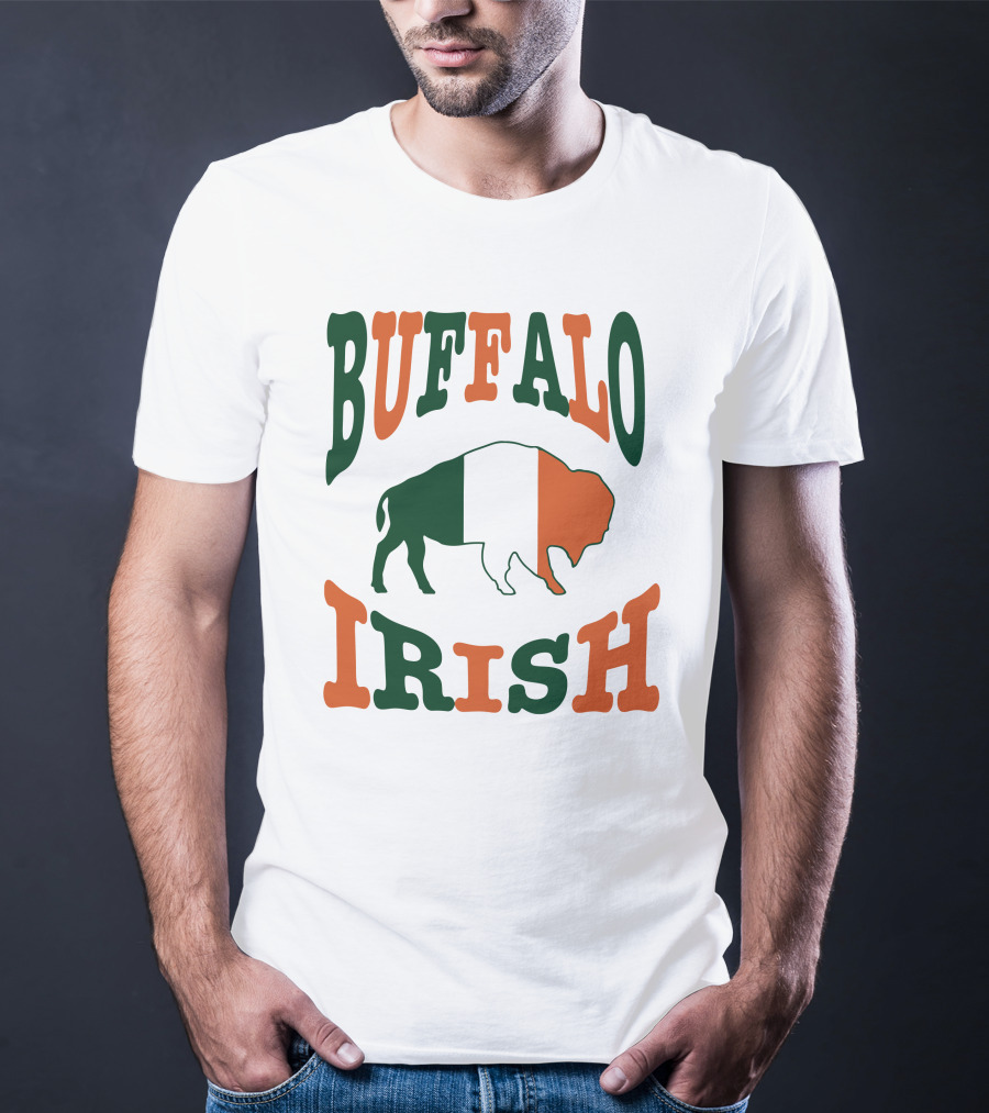 Buffalo Irish St. Patrick's Day Green White Orange Flag T-Shirt