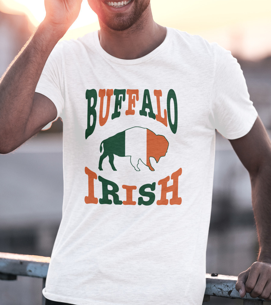 Buffalo Irish St. Patrick's Day Green White Orange Flag T-Shirt