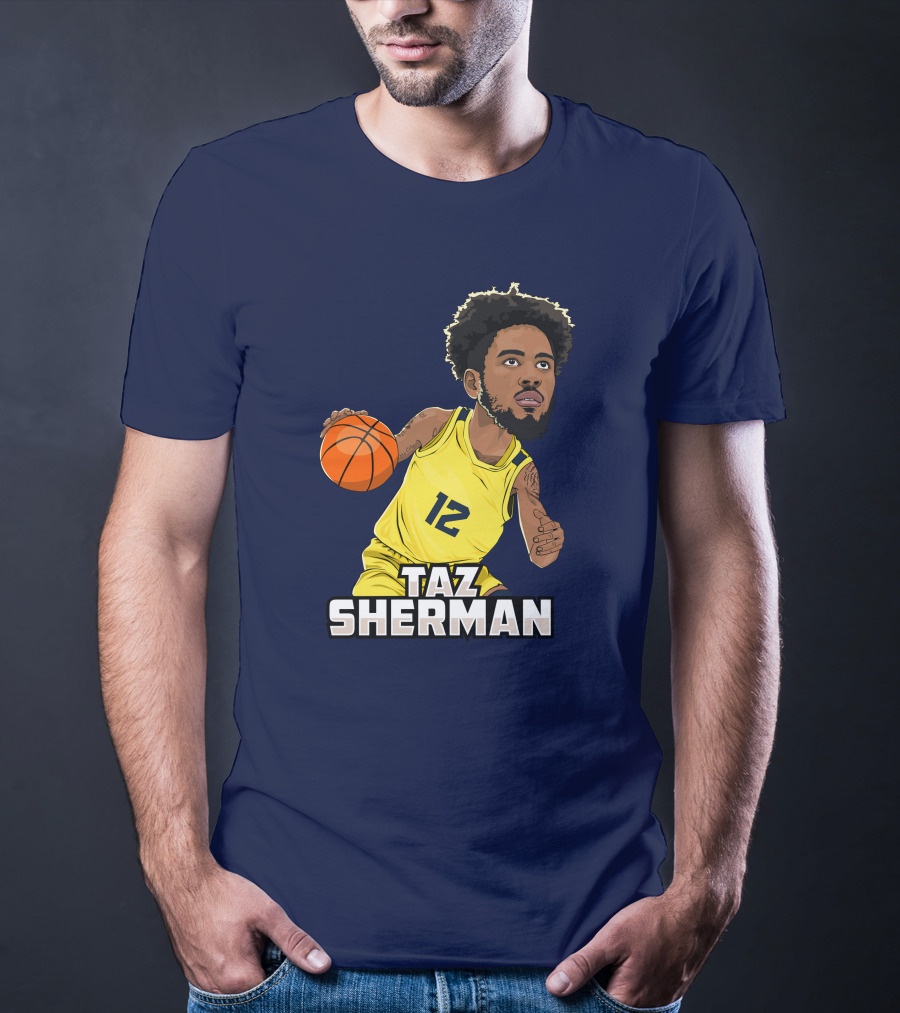 Taz Sherman Basketball Illustration 12 Lakers Jersey Players Trunk Collaboration T-Shirt