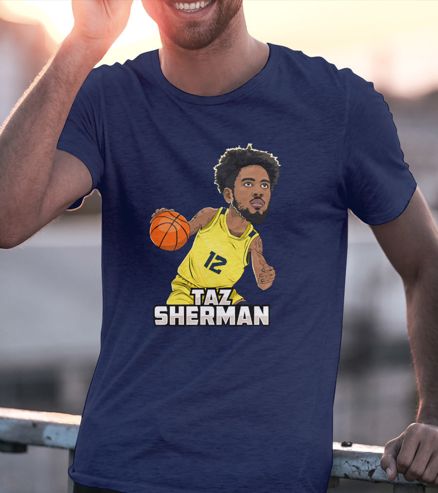 Taz Sherman Basketball Illustration 12 Lakers Jersey Players Trunk Collaboration T-Shirt