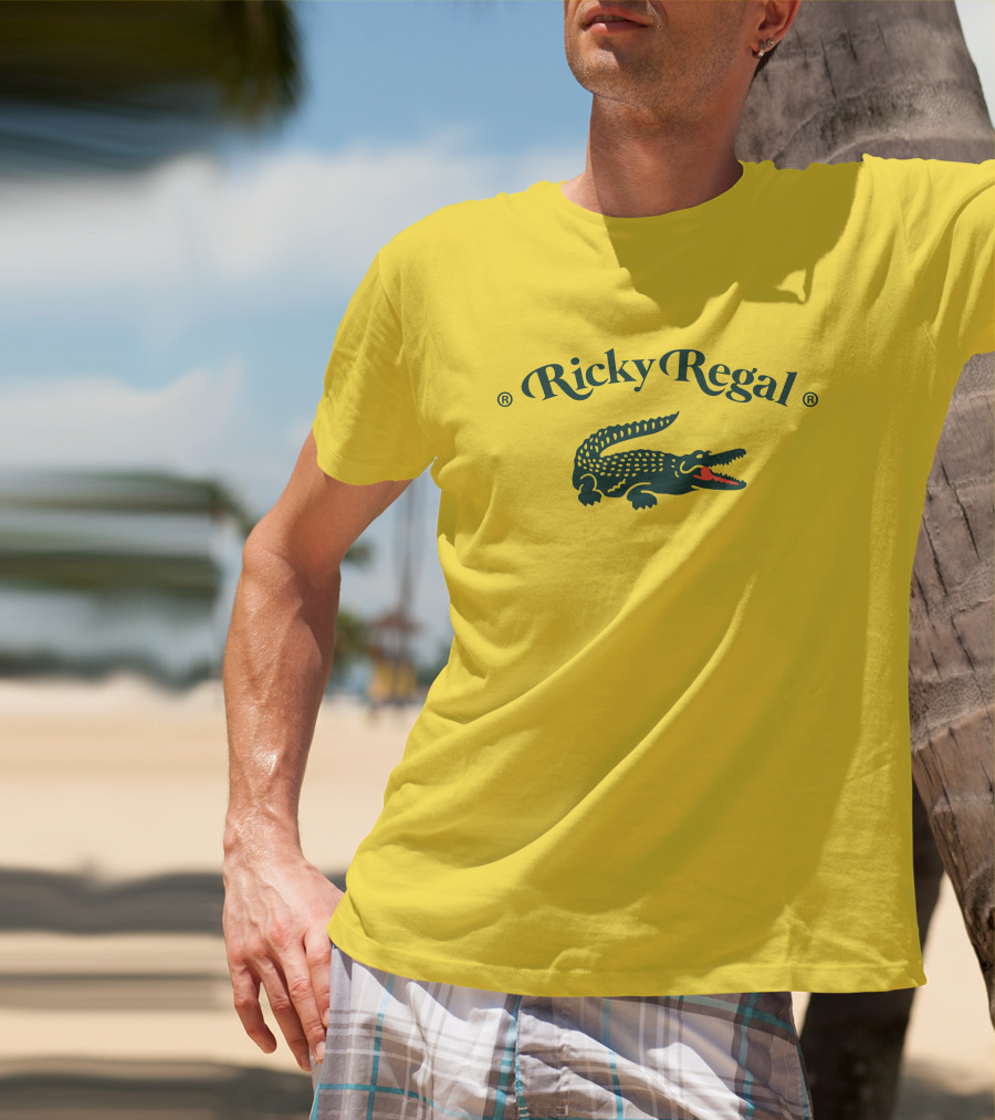 Lacoste Ricky Regal Yellow Crocodile Logo Apparel Collaboration T-Shirt