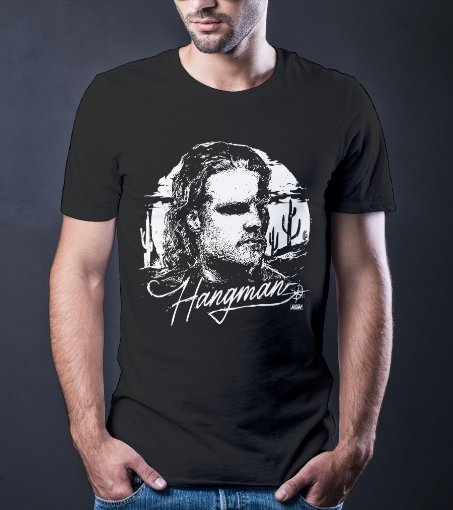 All Elite Wrestling Hangman Adam Page AEW Lonestar Cactus Desert Scene T-Shirt