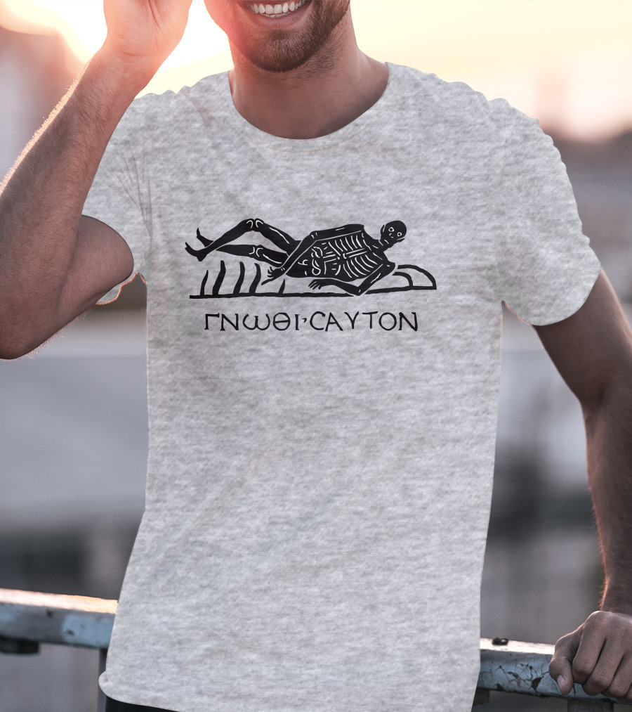 Know Thyself GNOΘI CAYTON Skeleton Archaeology Iconography T-Shirt