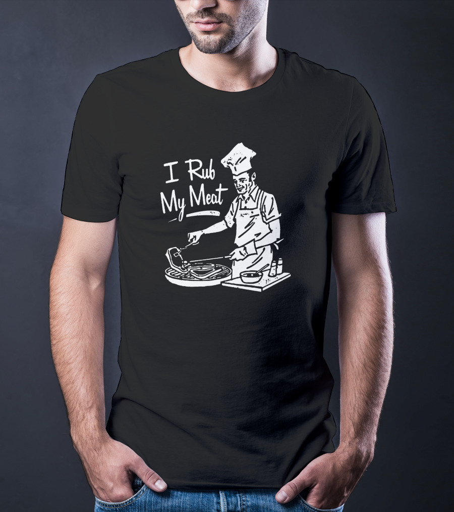 M00nshot I Rub My Meat Chef Grilling Cooking Apron BBQ T-Shirt