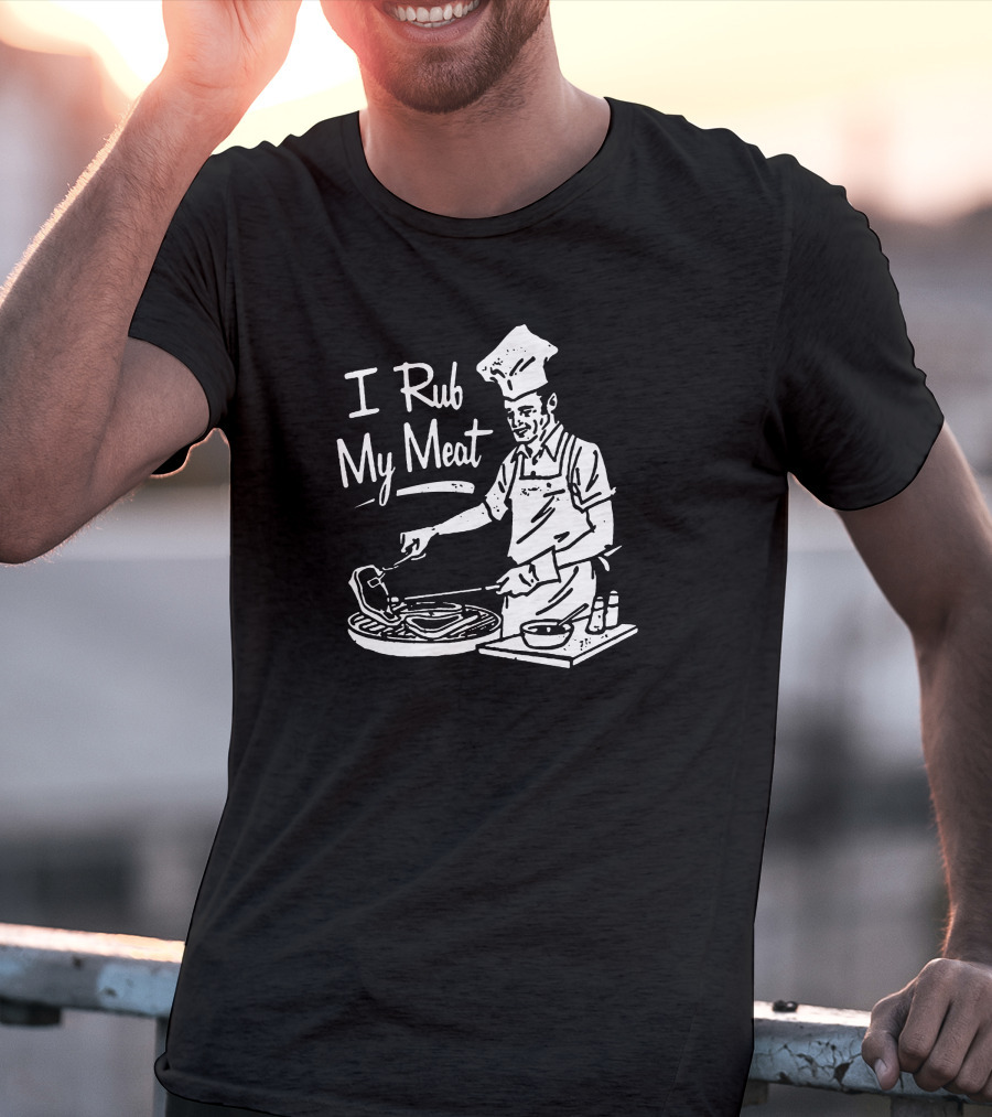 M00nshot I Rub My Meat Chef Grilling Cooking Apron BBQ T-Shirt