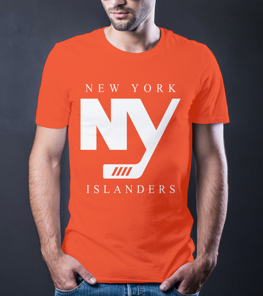 New York Islanders NY Hockey Text Stamp T-Shirt