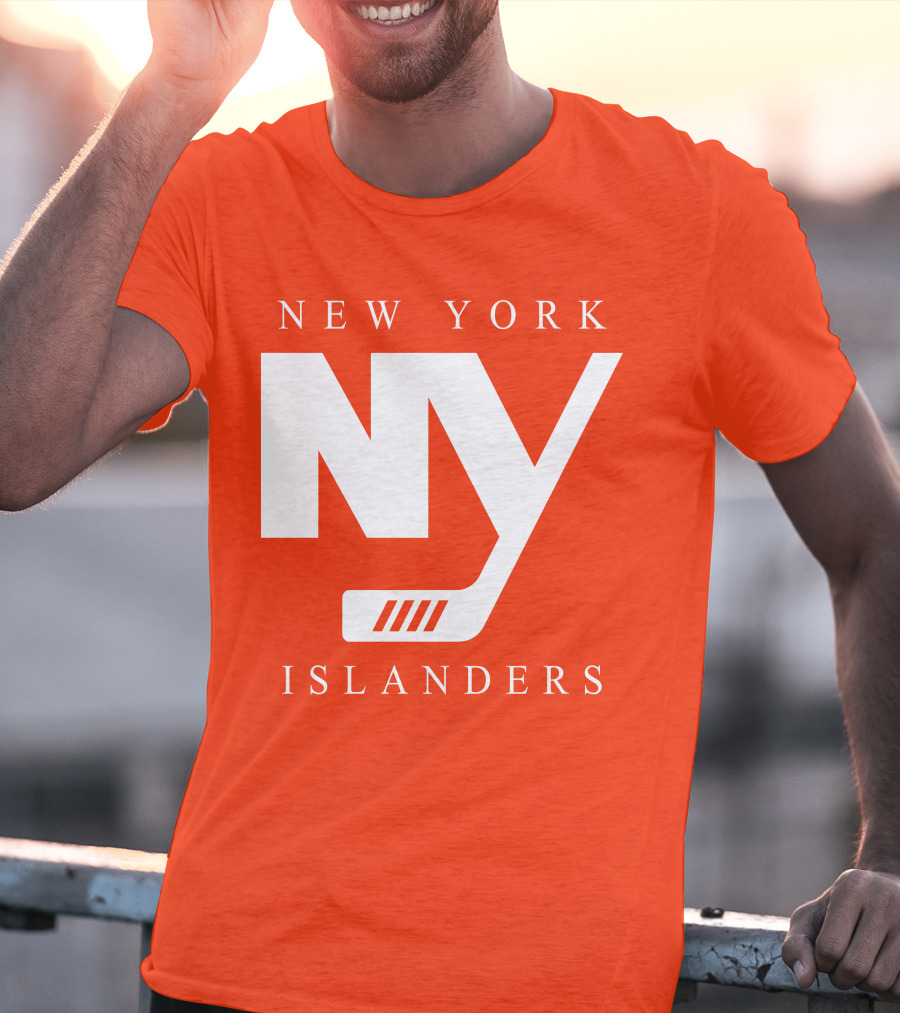 New York Islanders NY Hockey Text Stamp T-Shirt