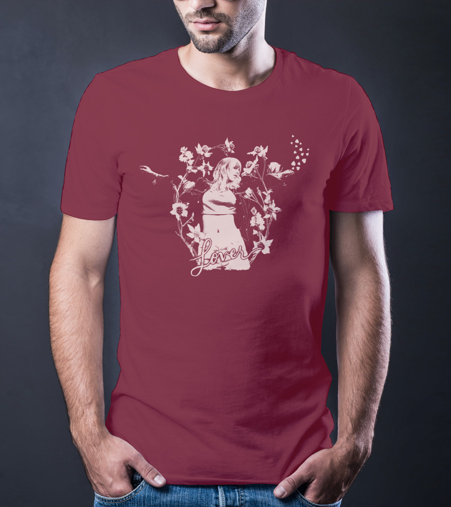 Taylor Swift Lover Floral Silhouette Summer T-Shirt