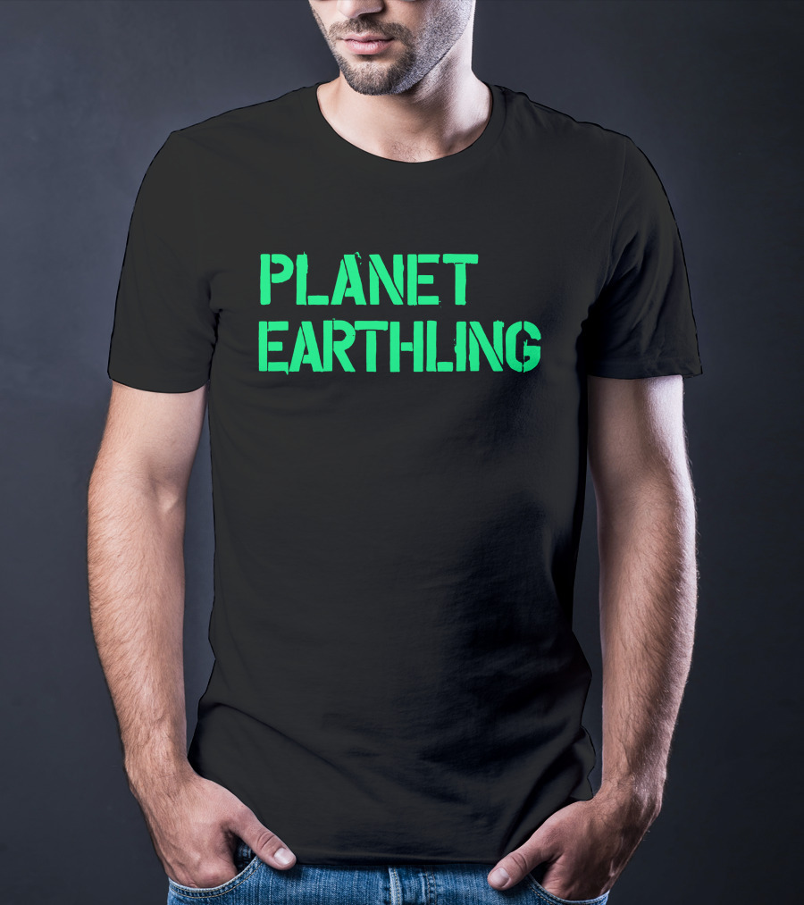 Punkmasters Planet Earthling Bold Green Text T-Shirt
