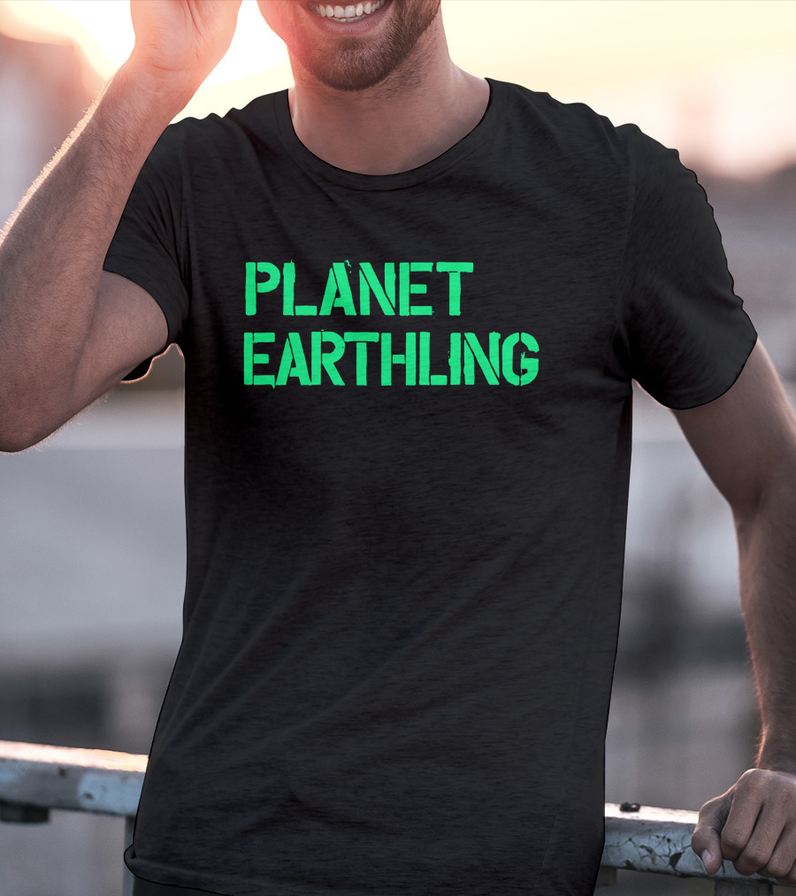 Punkmasters Planet Earthling Bold Green Text T-Shirt