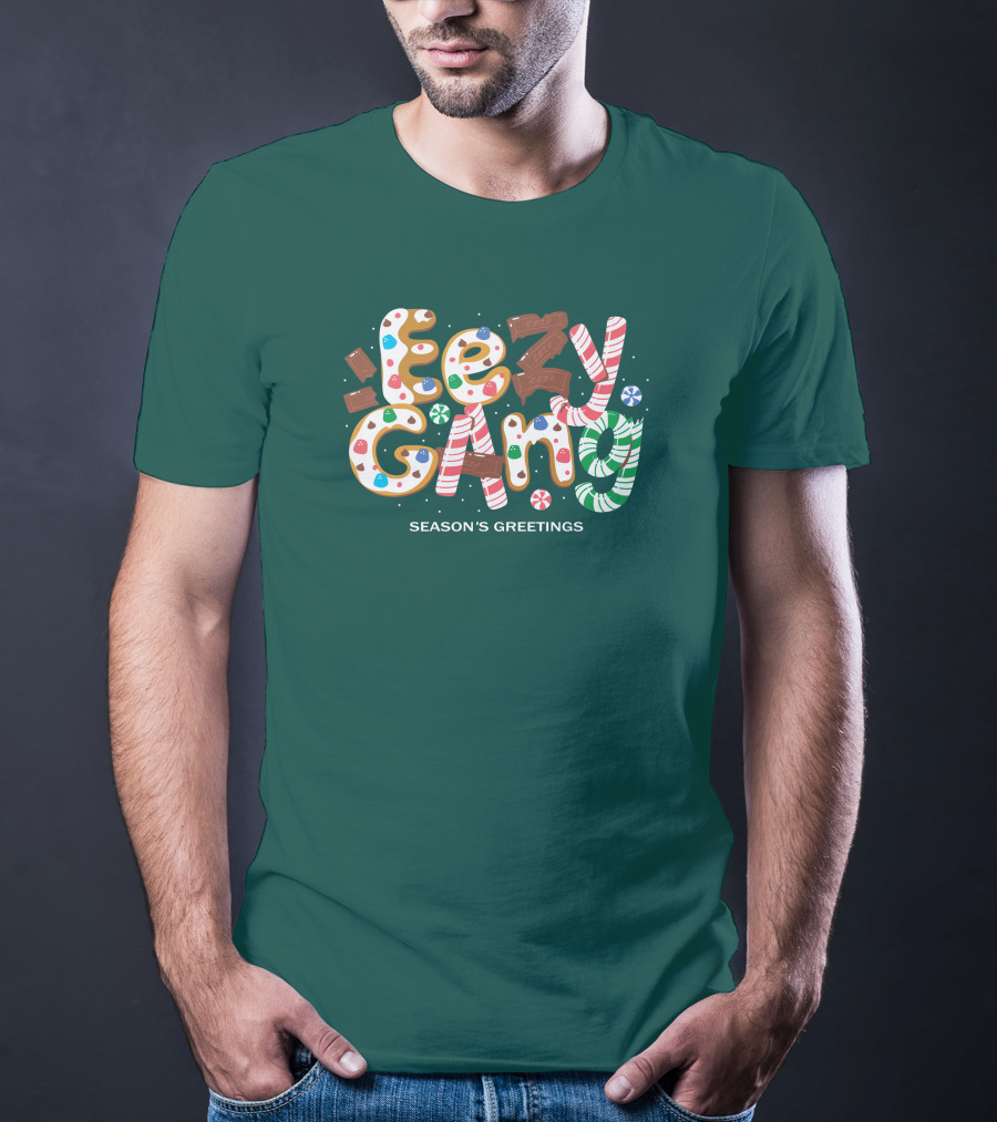 Yeezy Gang Festive Holiday Cookie Lettering T-Shirt