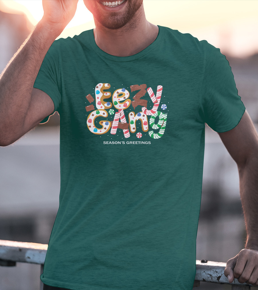 Yeezy Gang Festive Holiday Cookie Lettering T-Shirt