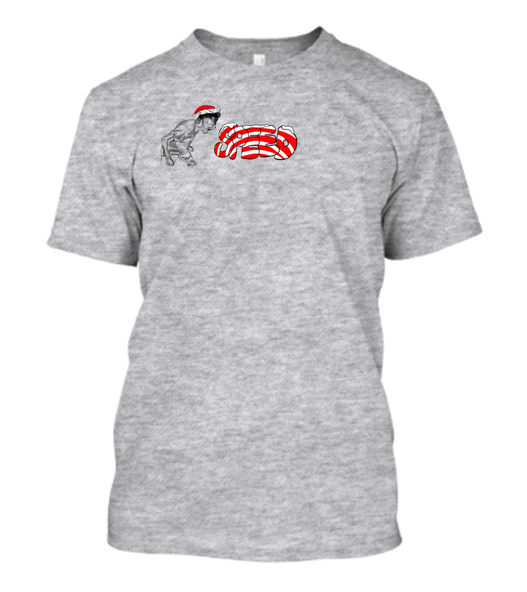 Speed Santa Hat Black White Red T-Shirt