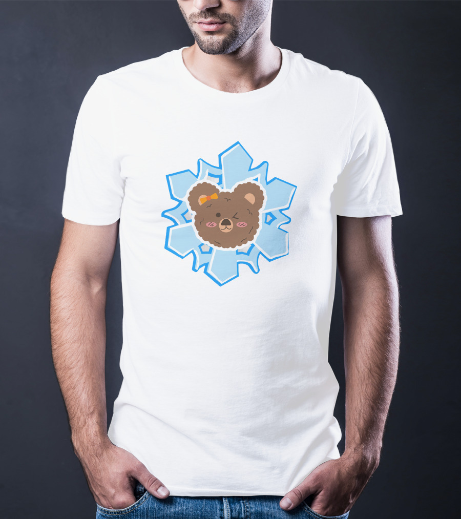 Christmas Bears Snowflake Adorable Bear Head T-Shirt