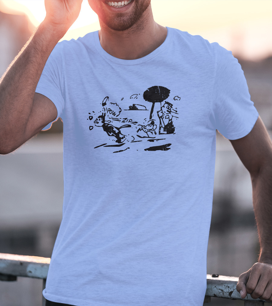 Krazy Kat Jules Pow Zip Comic Scene T-Shirt