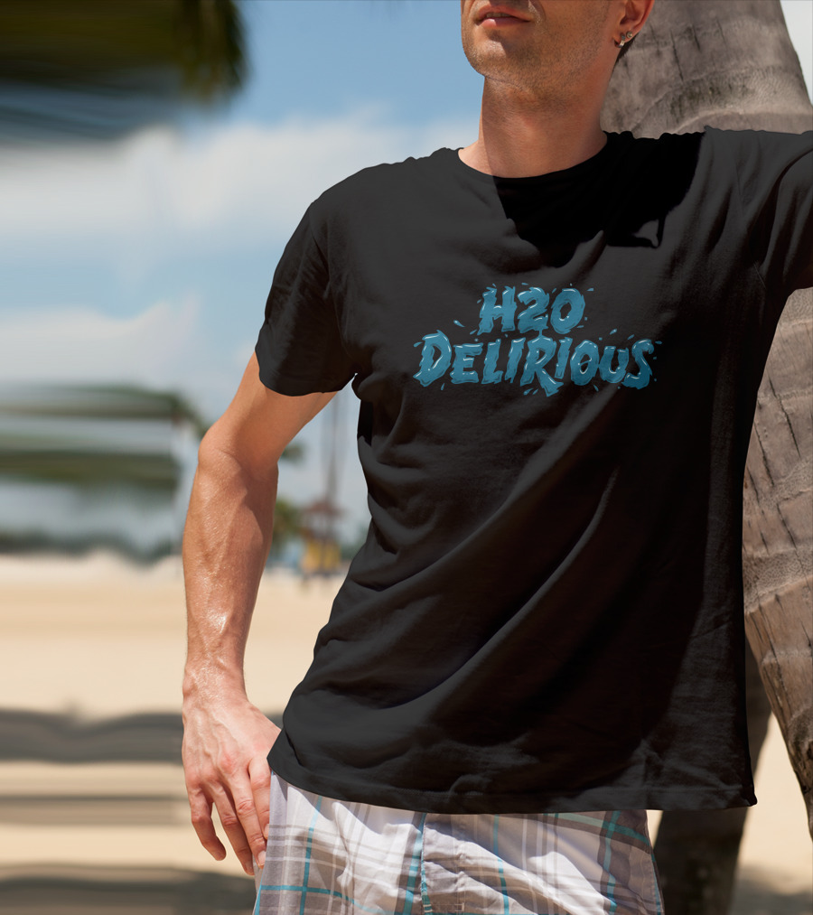 H2O Delirious Blue Splash Text T-Shirt