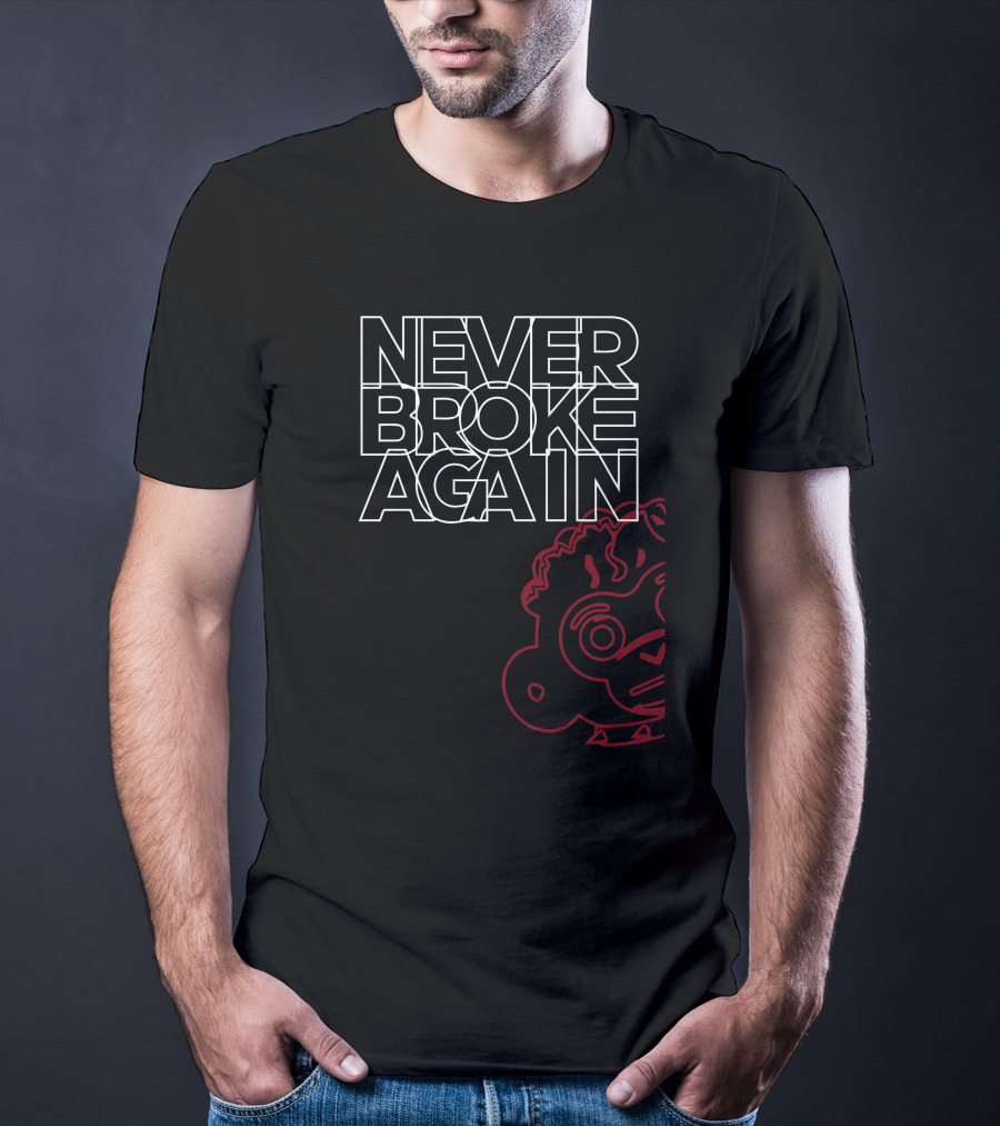 Never Broke Again Overlap Cartoon T-Shirt