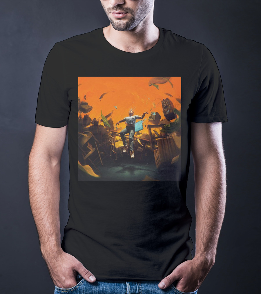 Nopressureshop Com Logic No Pressure Album Cover Floating Surreal Scene T-Shirt