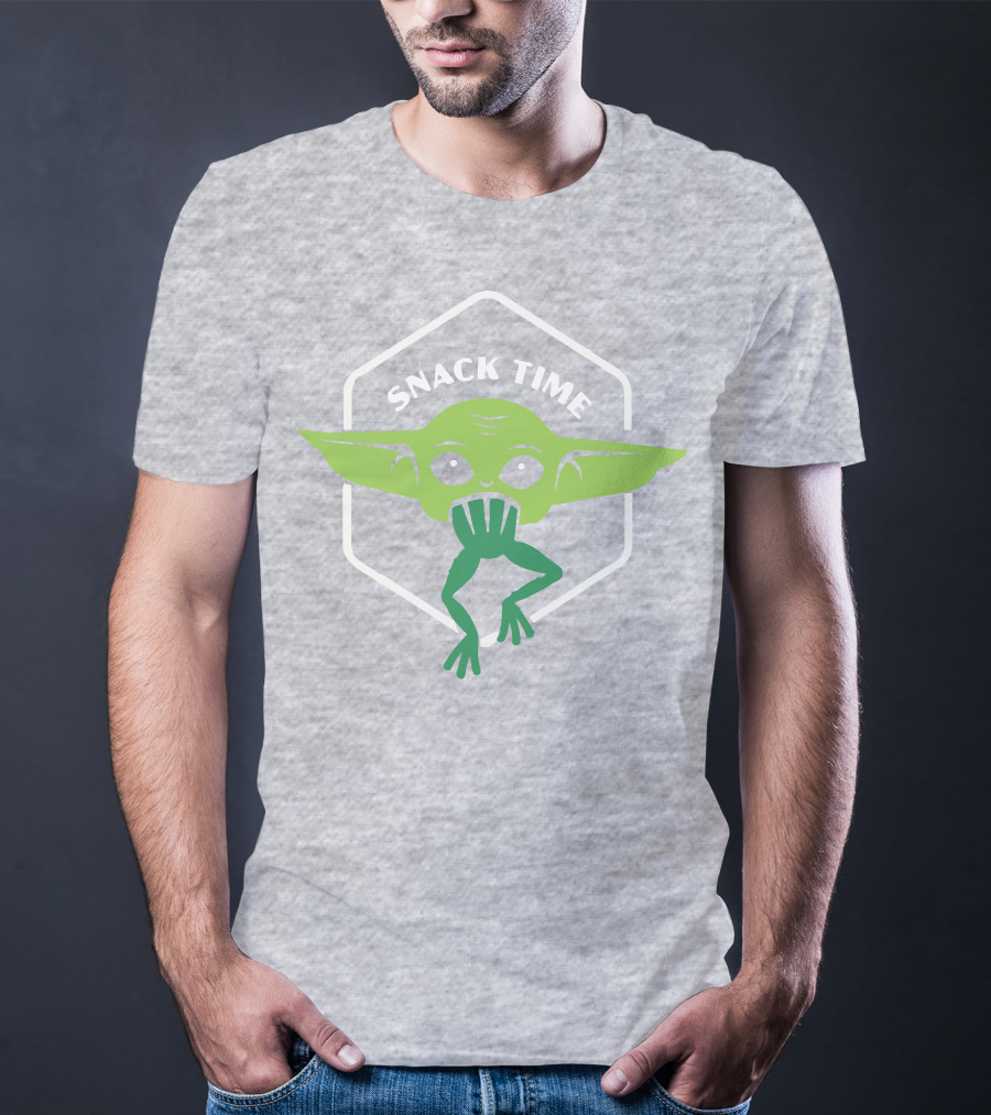 Snack Time The Mandalorian Baby Yoda Eating Frog T-Shirt