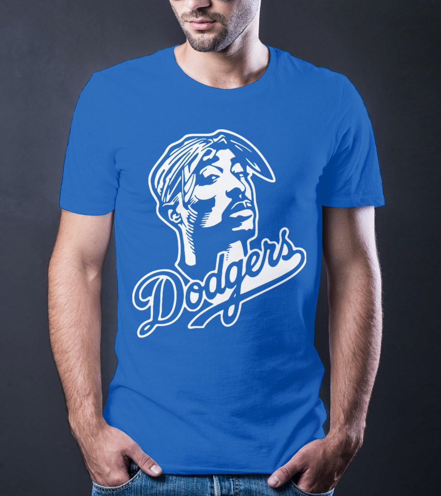 Tupac Dodgers Urban Streetwear Icon Collaboration T-Shirt