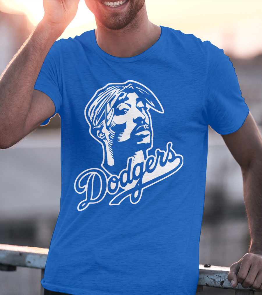 Tupac Dodgers Urban Streetwear Icon Collaboration T-Shirt