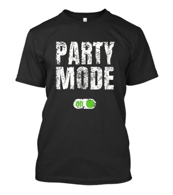 Party Mode On Off Sequin Switch Green Button T-Shirt