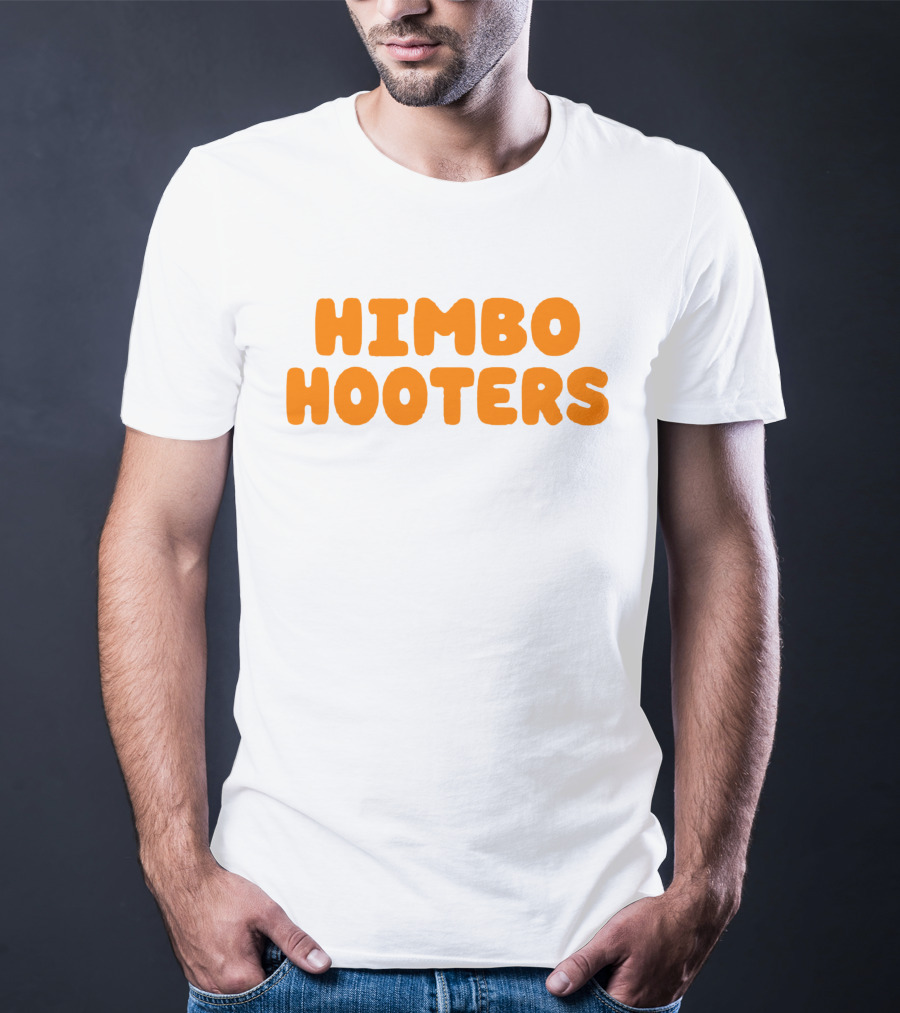 Himbo Hooters Bold Orange Retro-Inspired Text T-Shirt