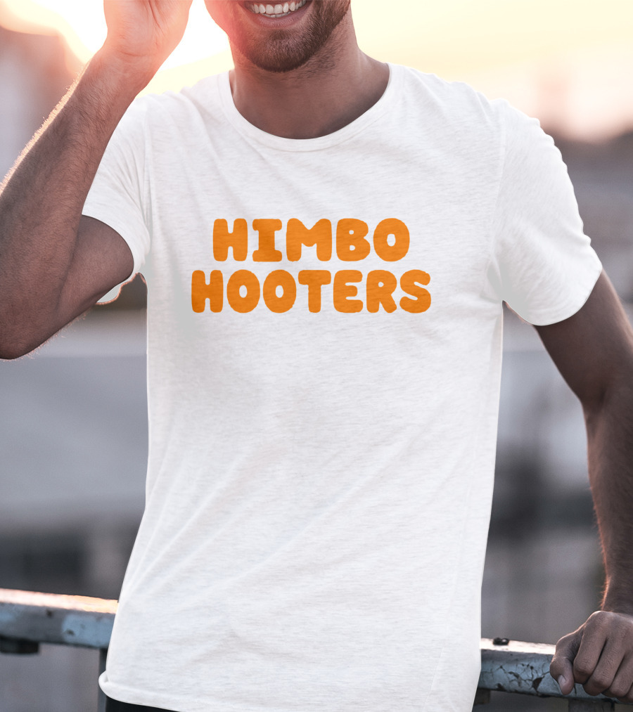 Himbo Hooters Bold Orange Retro-Inspired Text T-Shirt