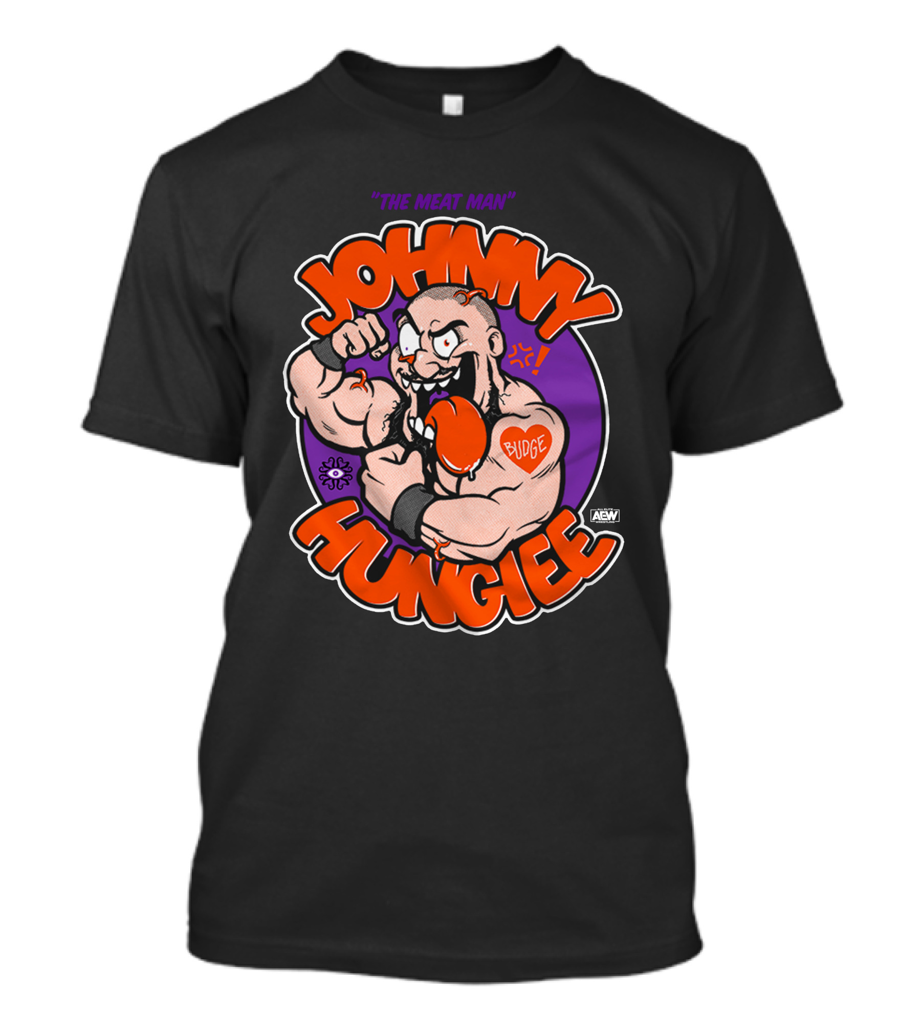 AEW Johnny Hungiee The Meat Man Budge T-Shirt