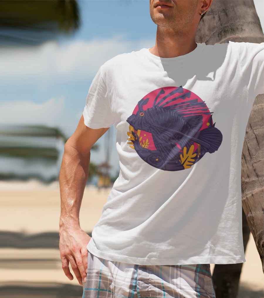Jade Cicada Vibrant Fish Artwork Merch T-Shirt