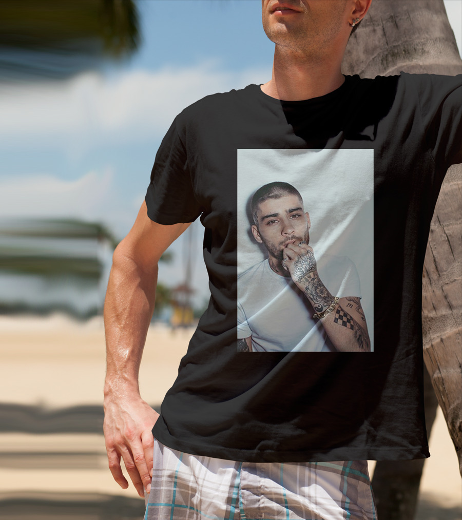 Zayn Malik Tattoo Style White Tee Casual Look T-Shirt