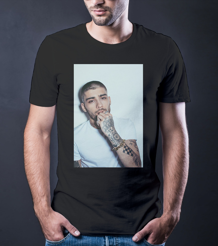 Zayn Malik Tattoo Style White Tee Casual Look T-Shirt