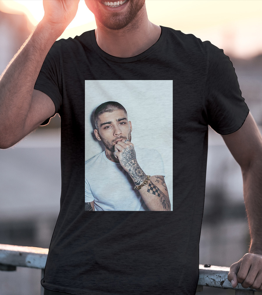 Zayn Malik Tattoo Style White Tee Casual Look T-Shirt