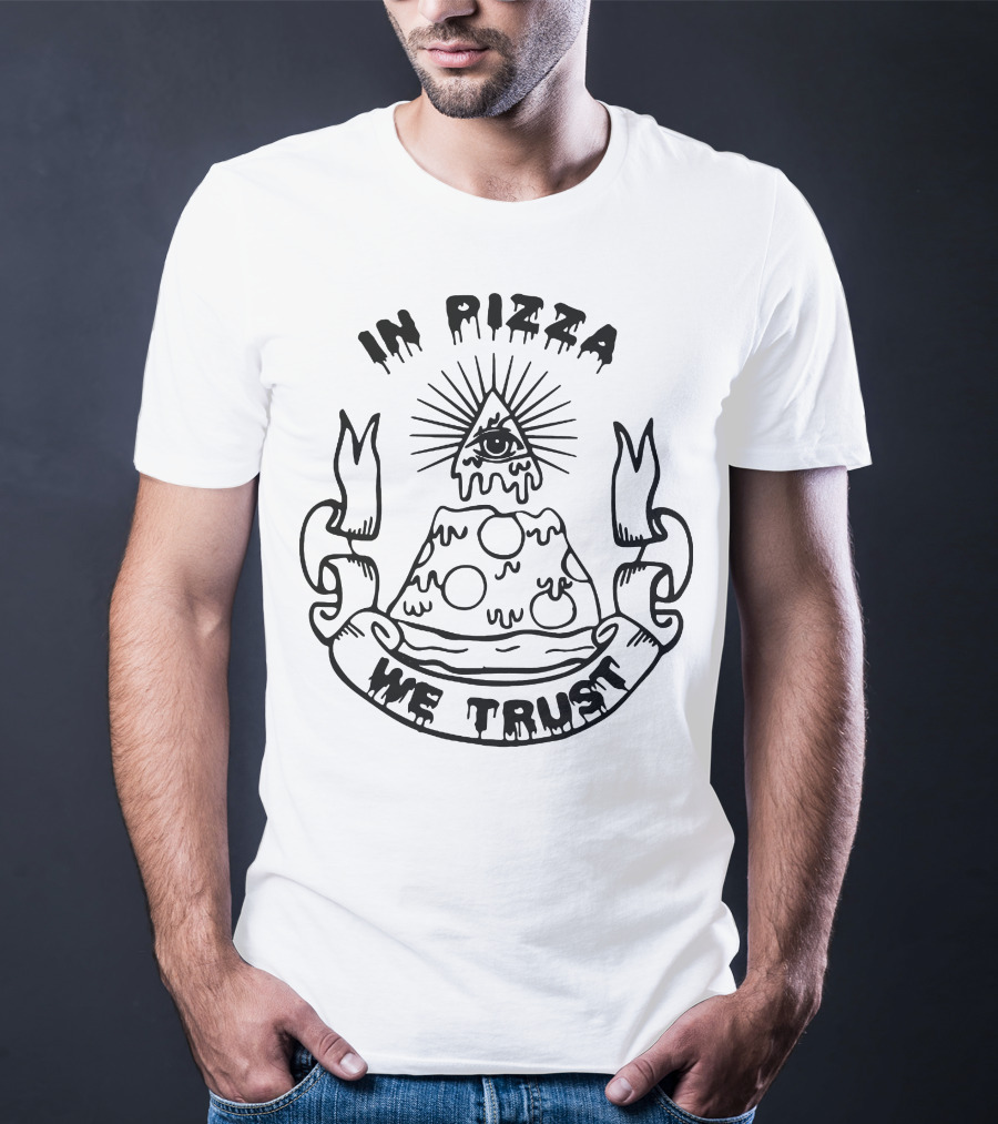 In Pizza We Trust Eye Pyramid Slice T-Shirt
