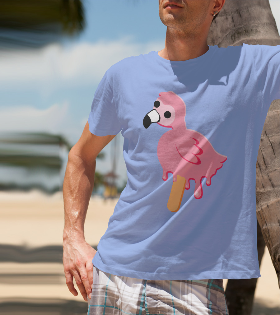 Flamingo Popsicle Melting Drip T-Shirt