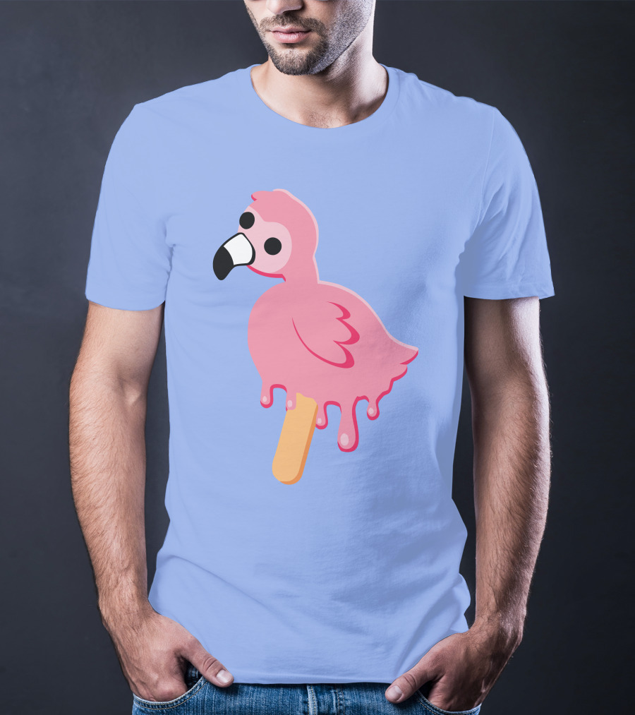 Flamingo Popsicle Melting Drip T-Shirt